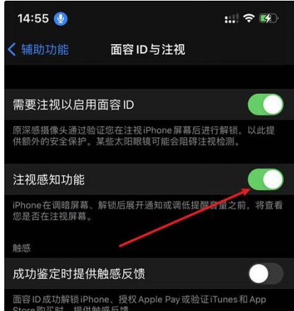 建湖苹果14维修网点分享iPhone14注视感知功能有什么用 